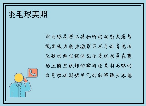 羽毛球美照